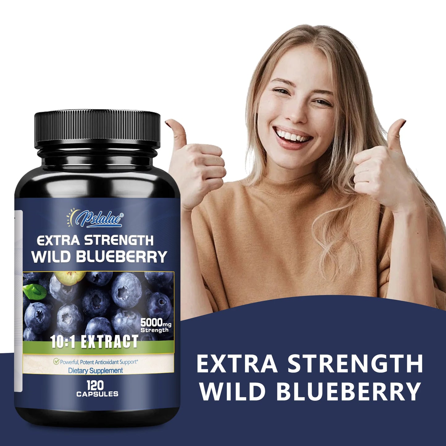Wild Blueberry Capsules - Good for Brain and Cardiovascular Health, Protects Vision, Antioxidant - 120 Capsules
