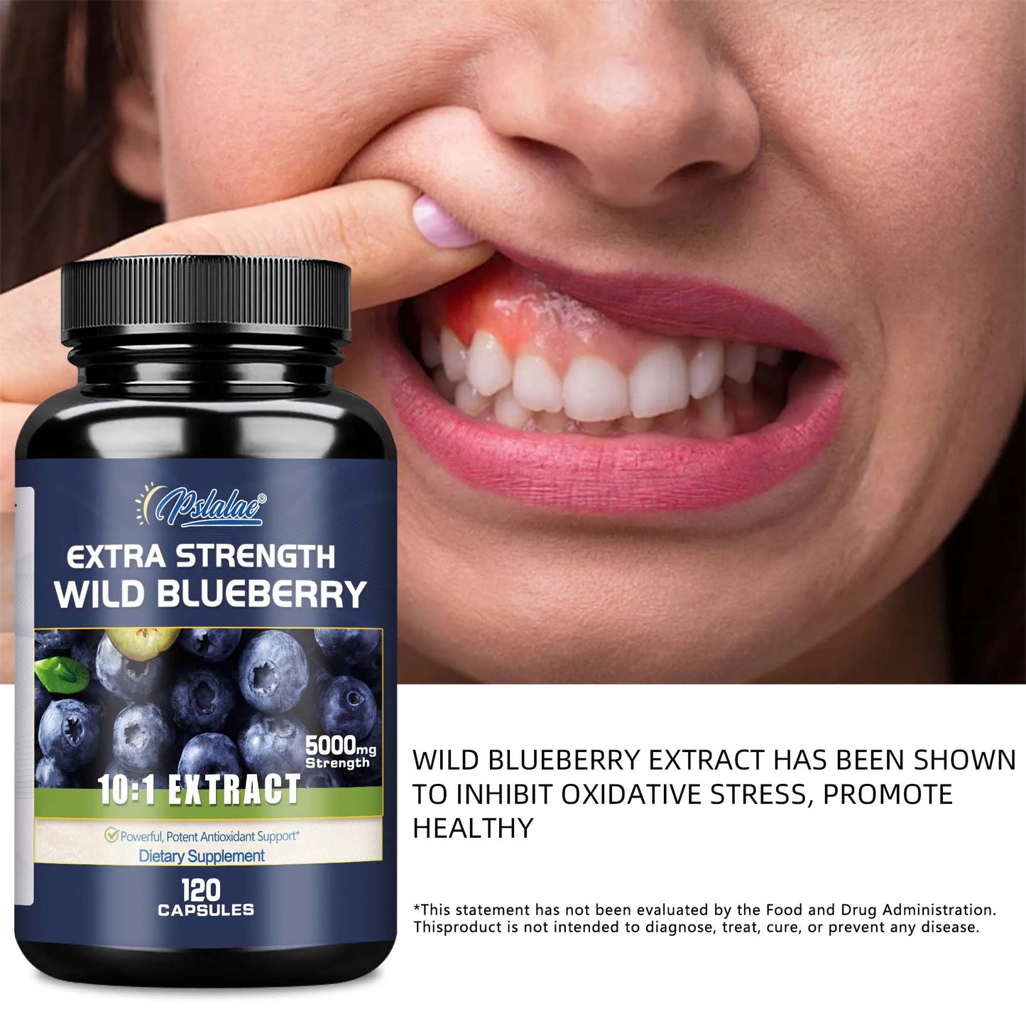Wild Blueberry Capsules - Good for Brain and Cardiovascular Health, Protects Vision, Antioxidant - 120 Capsules