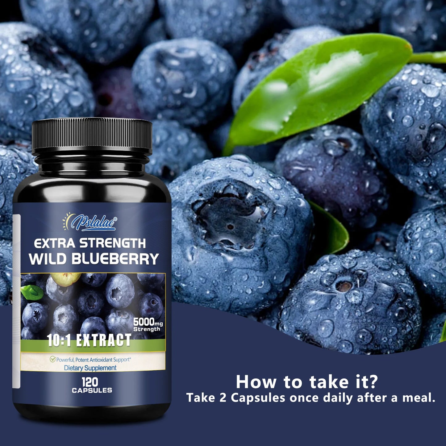 Wild Blueberry Capsules - Good for Brain and Cardiovascular Health, Protects Vision, Antioxidant - 120 Capsules