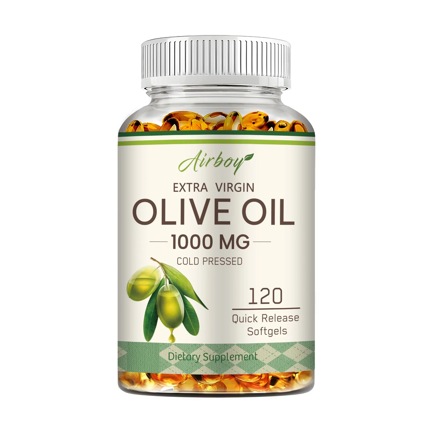 Olive Oil Capsules 1000mg - Supports Heart, Cardiovascular Health, Promotes Blood Circulation, Antioxidant - 120 Capsules