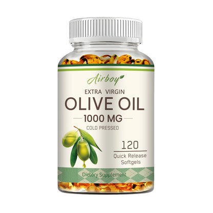 Olive Oil Capsules 1000mg - Supports Heart, Cardiovascular Health, Promotes Blood Circulation, Antioxidant - 120 Capsules